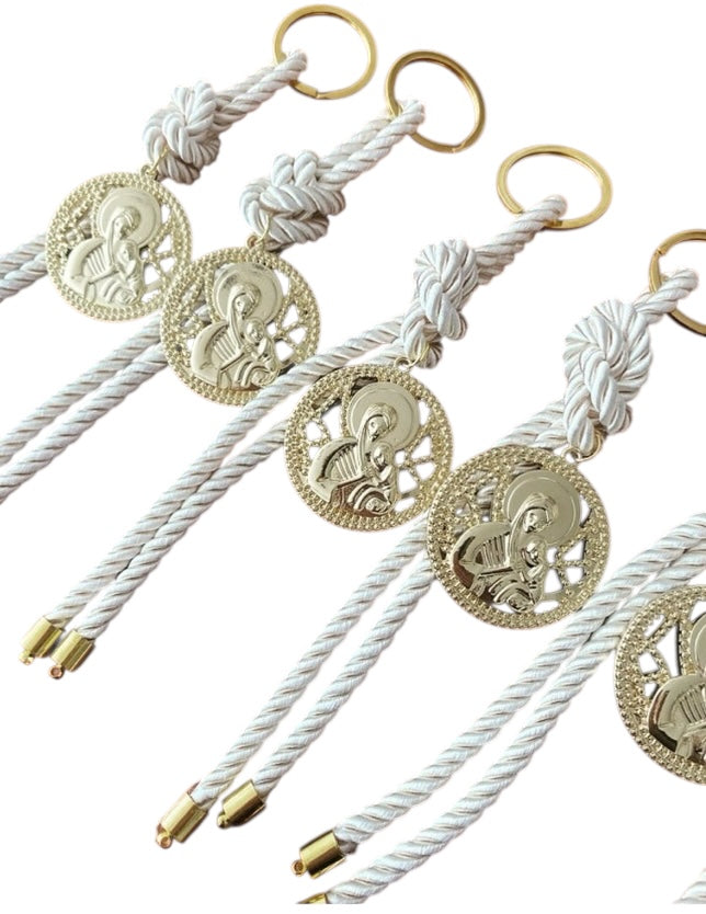 Religious keyrings ,Greek Baptism, Christening Bomboniere , Greek Christening ,Holy Mother ,Martyrika,Wedding Favors, Mati