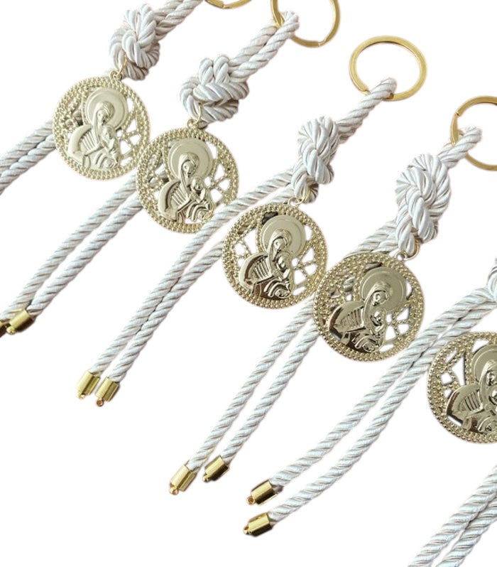 Religious keyrings ,Greek Baptism, Christening Bomboniere , Greek Christening ,Holy Mother ,Martyrika,Wedding Favors, Mati