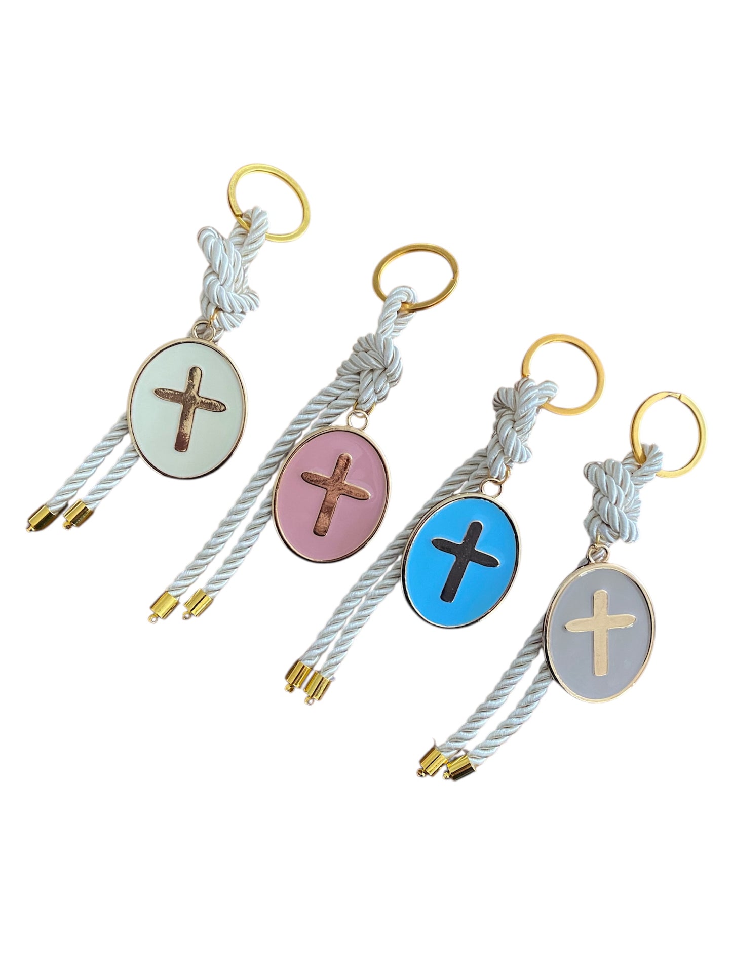 Oval Cross keyrings ,Greek Baptism, Christening Bomboniere,Christening Favors , Greek Christening