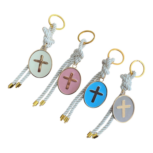 Oval Cross keyrings ,Greek Baptism, Christening Bomboniere,Christening Favors , Greek Christening