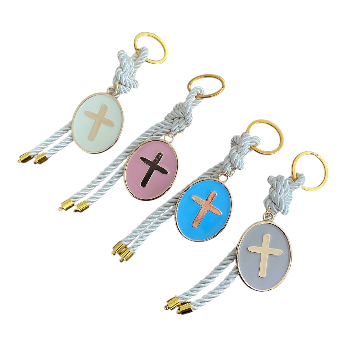 Oval Cross keyrings ,Greek Baptism, Christening Bomboniere,Christening Favors , Greek Christening