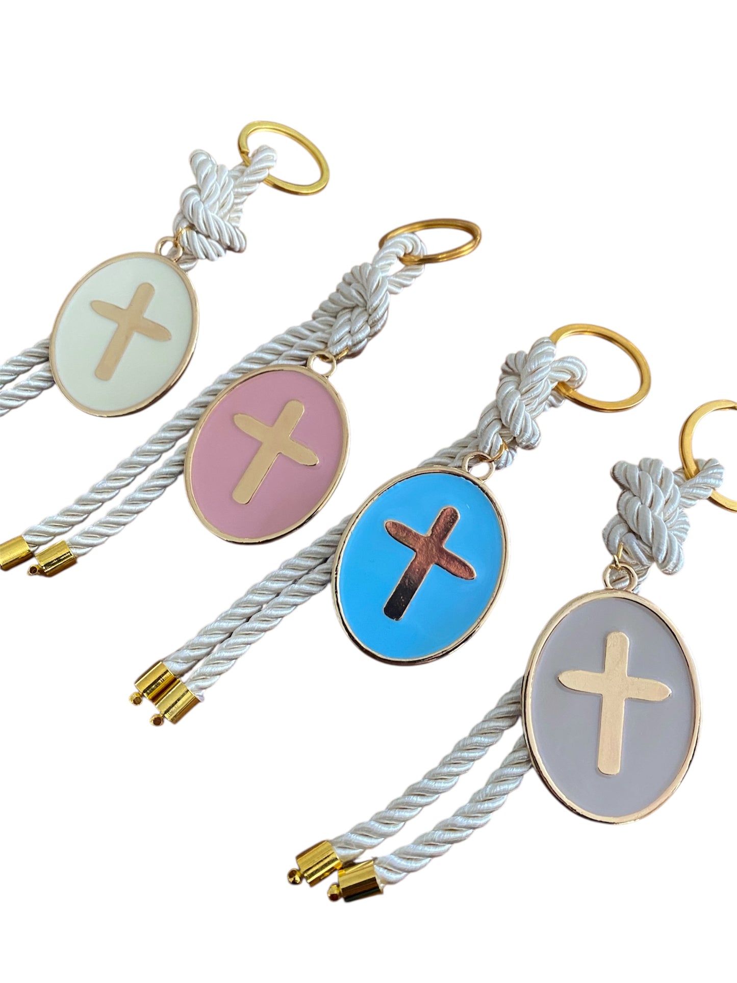 Oval Cross keyrings ,Greek Baptism, Christening Bomboniere,Christening Favors , Greek Christening