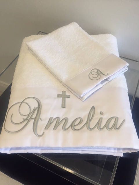 Orthodox Baptism Set , Greek Baptism, Baptism Box, Personalised Towels , Greek Christening ,Christening Towels, Ladoset, Boy Christening