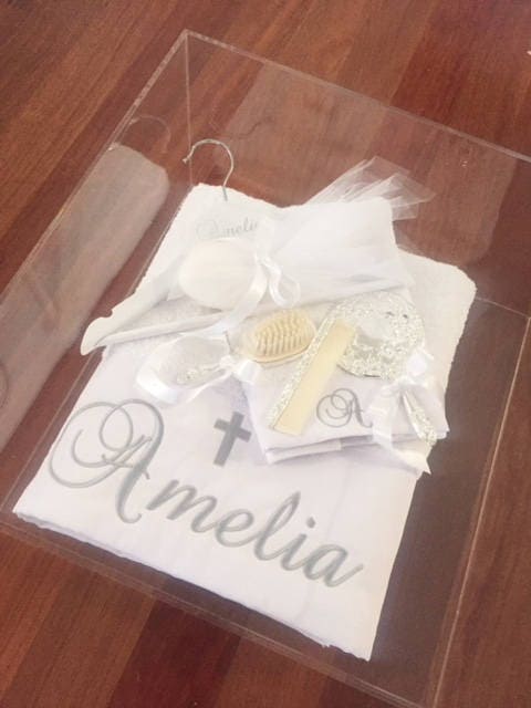 Orthodox Baptism Set , Greek Baptism, Baptism Box, Personalised Towels , Greek Christening ,Christening Towels, Ladoset, Boy Christening