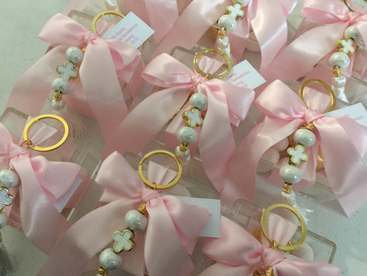 Girl Favors, Greek Baptism, Christening Bomboniere,Cross Keyring, Greek Christening ,Bomboniere,Martyrika,Communion, Orthodox Baptism