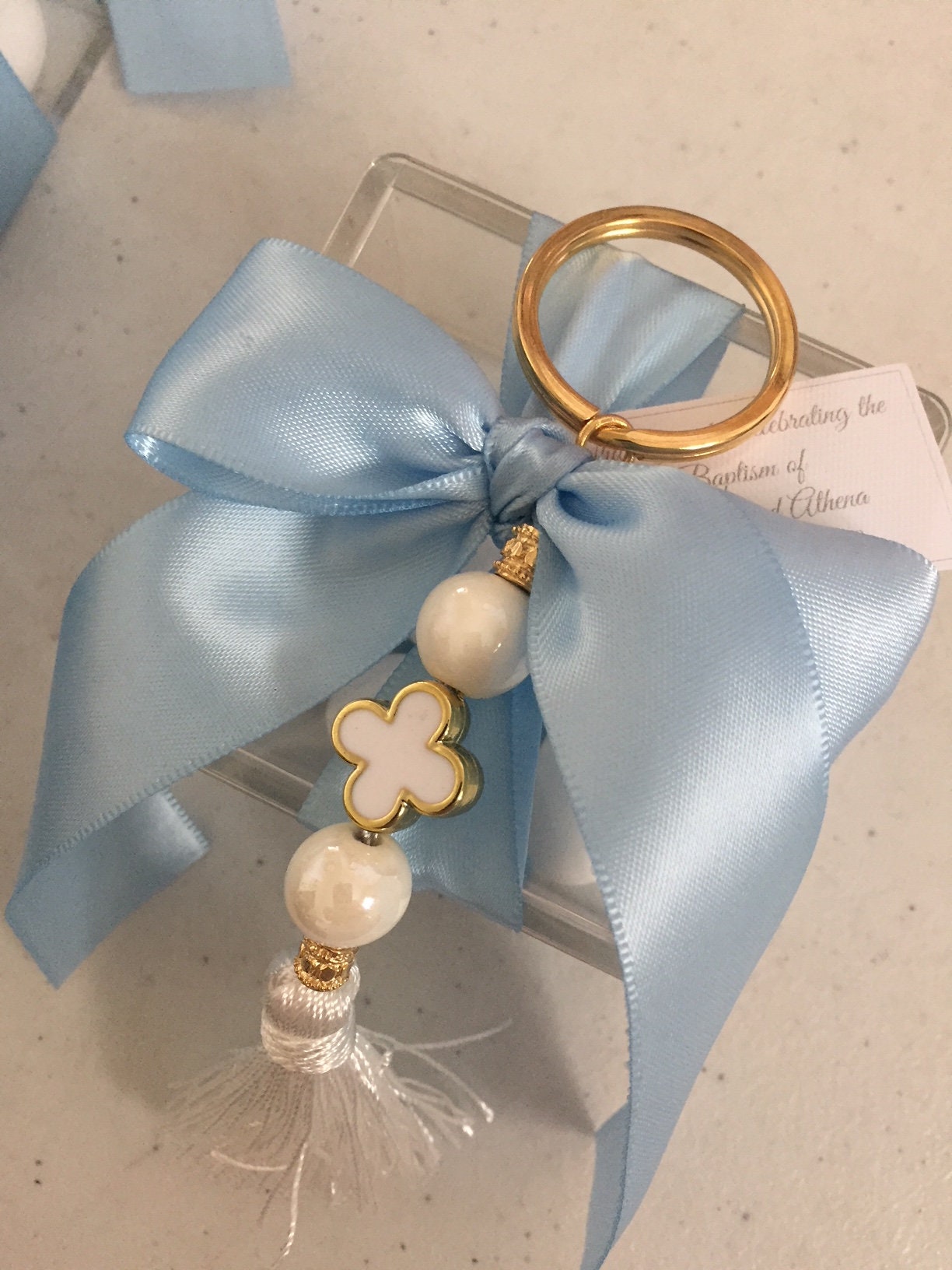 Acrylic box  cross keyring  Boy Favors , Greek Baptism, Christening Bomboniere, Cross Keyring ,Greek Christening ,Bomboniere,Communion, Orthodox Baptism