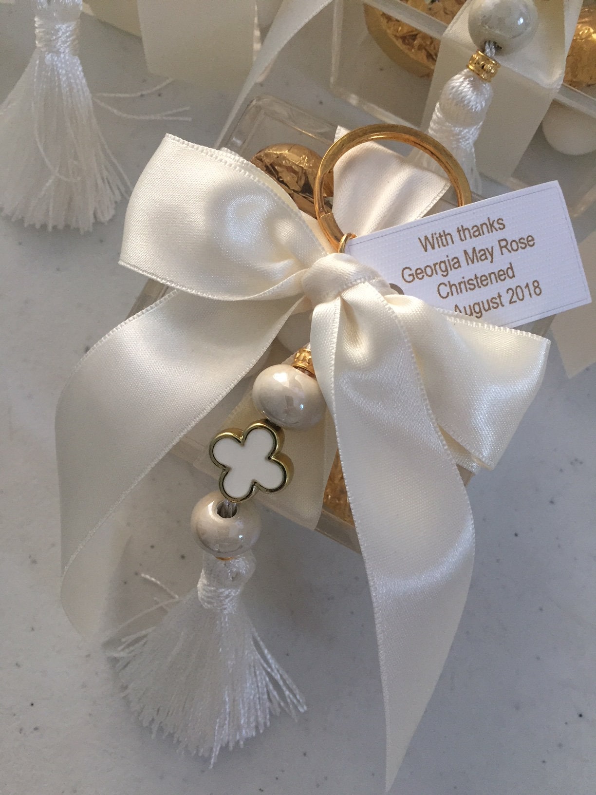 Acrylic Box Keyring Christening Favors , Greek Baptism, Christening Bomboniere, Cross Favors ,Greek Christening ,Bomboniere, Marytika,Communion