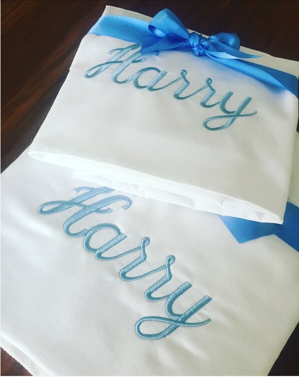 2x Piece Personalised Bath Towel & Hand Towel Orthodox Baptism Set , Personalised Towels , Greek Christening ,Christening Towels, Ladoset,