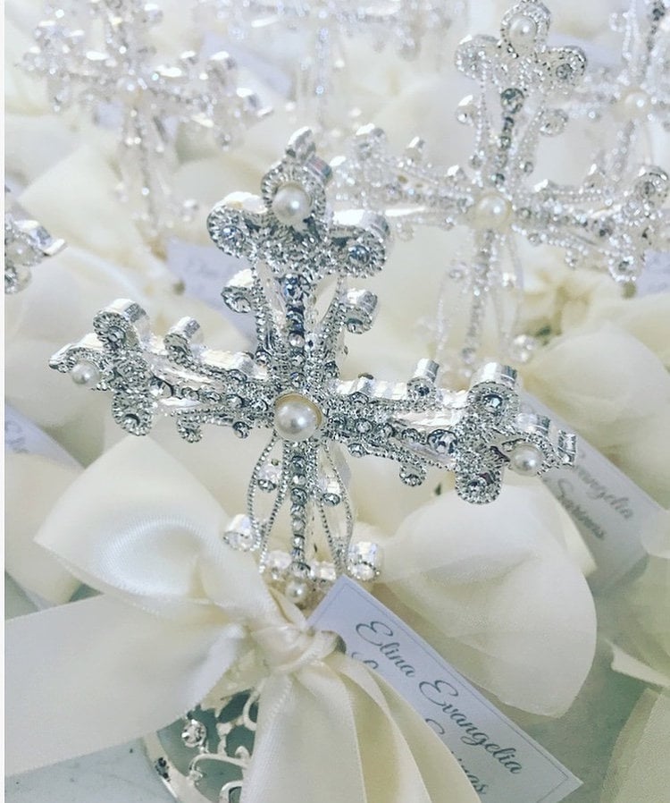 Stand Pearl Cross  Favors , Greek Baptism, Christening Bomboniere,Christening Favors , Greek Christening,Communion ,Bomboniere, Icona, Icon Favors