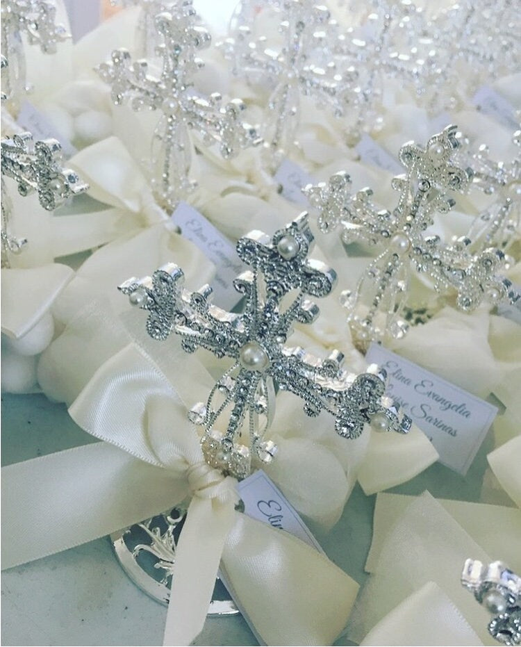 Stand Pearl Cross  Favors , Greek Baptism, Christening Bomboniere,Christening Favors , Greek Christening,Communion ,Bomboniere, Icona, Icon Favors