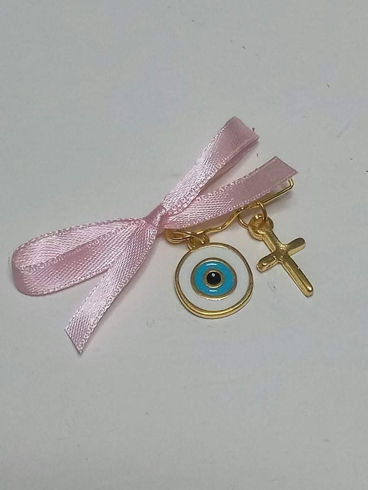 5x Girl  Witness Pins , Orthodox Baptism, Greek Christening, Martirika, Martyrika, Pin Mati,Witness Bracelet , Evil Eye, Greek Martyrika