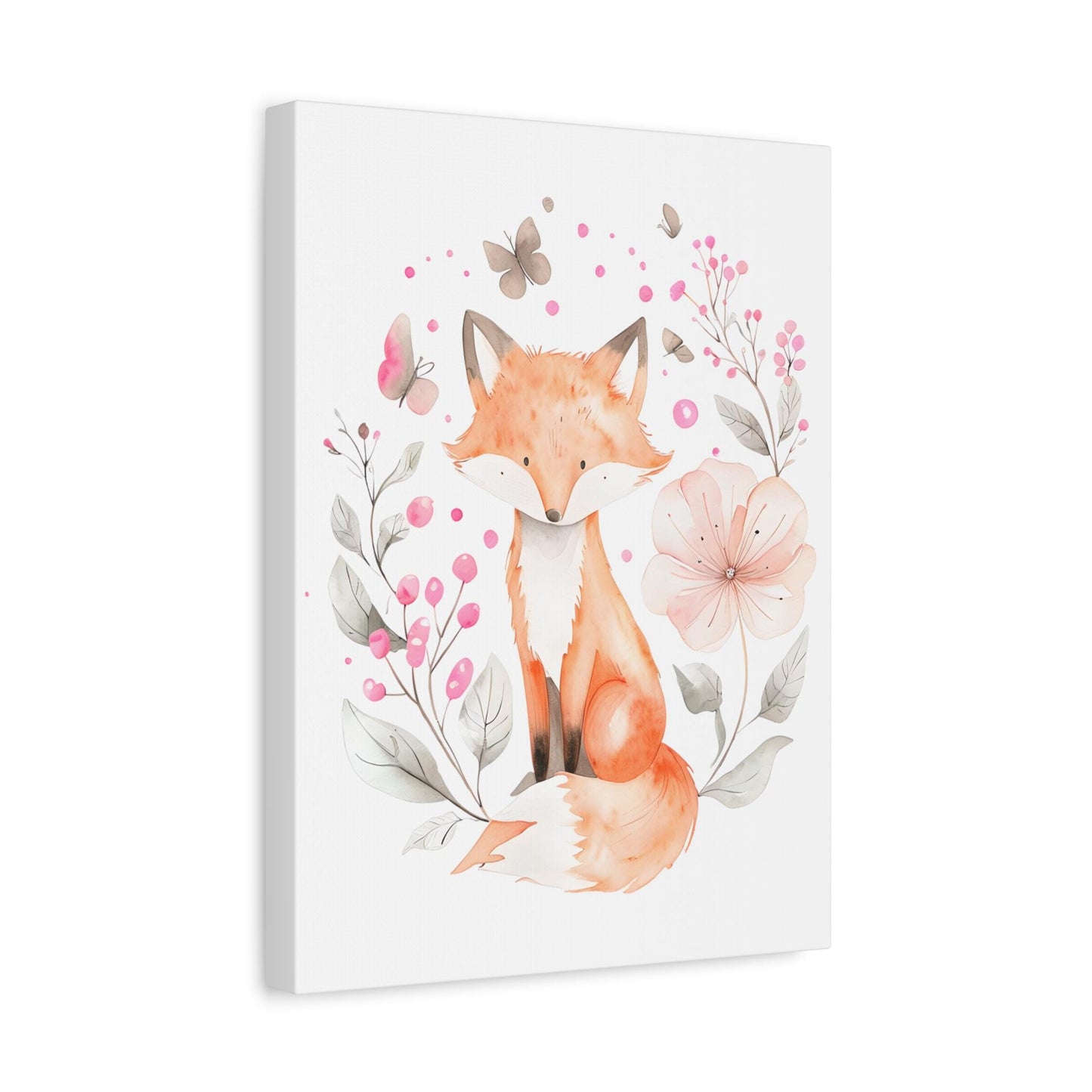 Whimsical Fox Art Print Canvas, Nursery Decor, Kids Room Wall Art, Baby Shower Gift, Kids Room Wall Art, Nursery Wall Art, Baby Room Decor