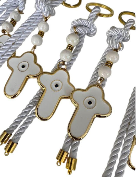 Cross keyring ,  Key chain , Greek Baptism,βάπτιση, Christening Bomboniere , Greek Christening ,Greek Martyrika,Greek Bombonieres, Mati